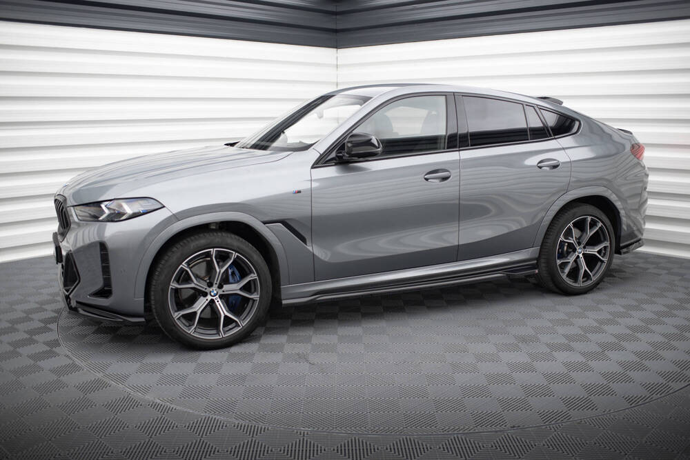 Zijskirts V.2 BMW X6 M-pakket G06 FL Maxton Glans Zwart