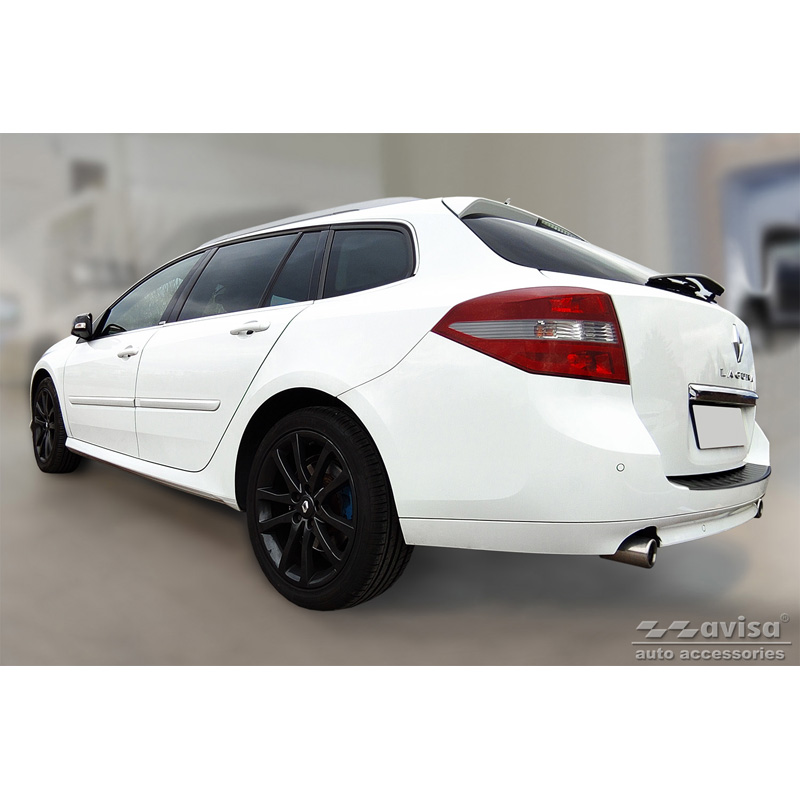 Zwart RVS Achterbumperprotector  Renault Laguna III Grandtour 2007-2015 'Ribs'