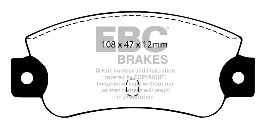 EBC Brakes FIAT Argenta 1.6 83-86 Remblokken achterzijde