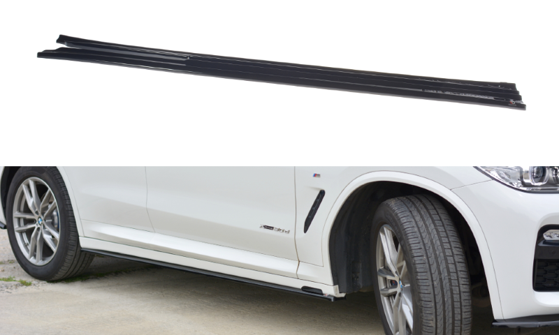 Zijskirts BMW X3 M Pakket / M40D / M40i  G01 Maxton Glans Zwart
