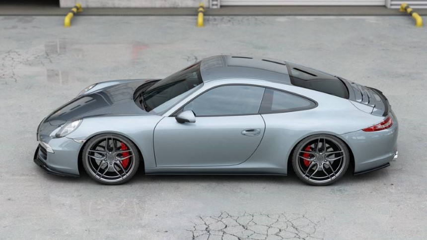 Zijskirts Porsche 911 Carrera (991) Maxton Design glans zwart