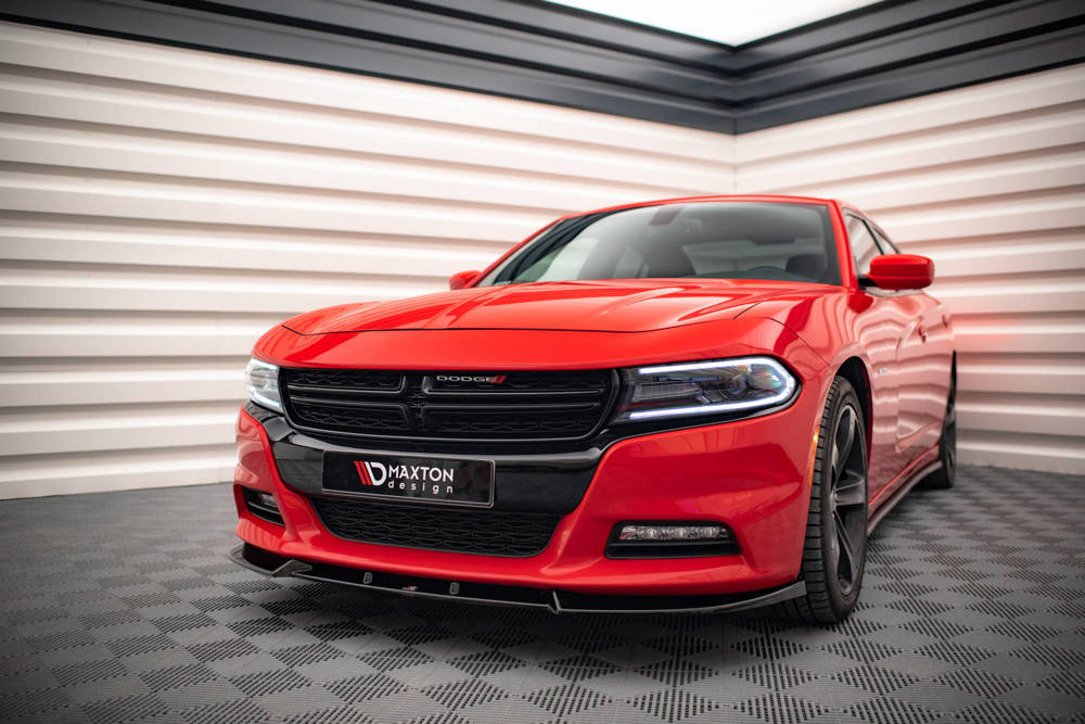 Voorspoiler V.1 Dodge Charger RT MK7 FL Maxton Glans Zwart