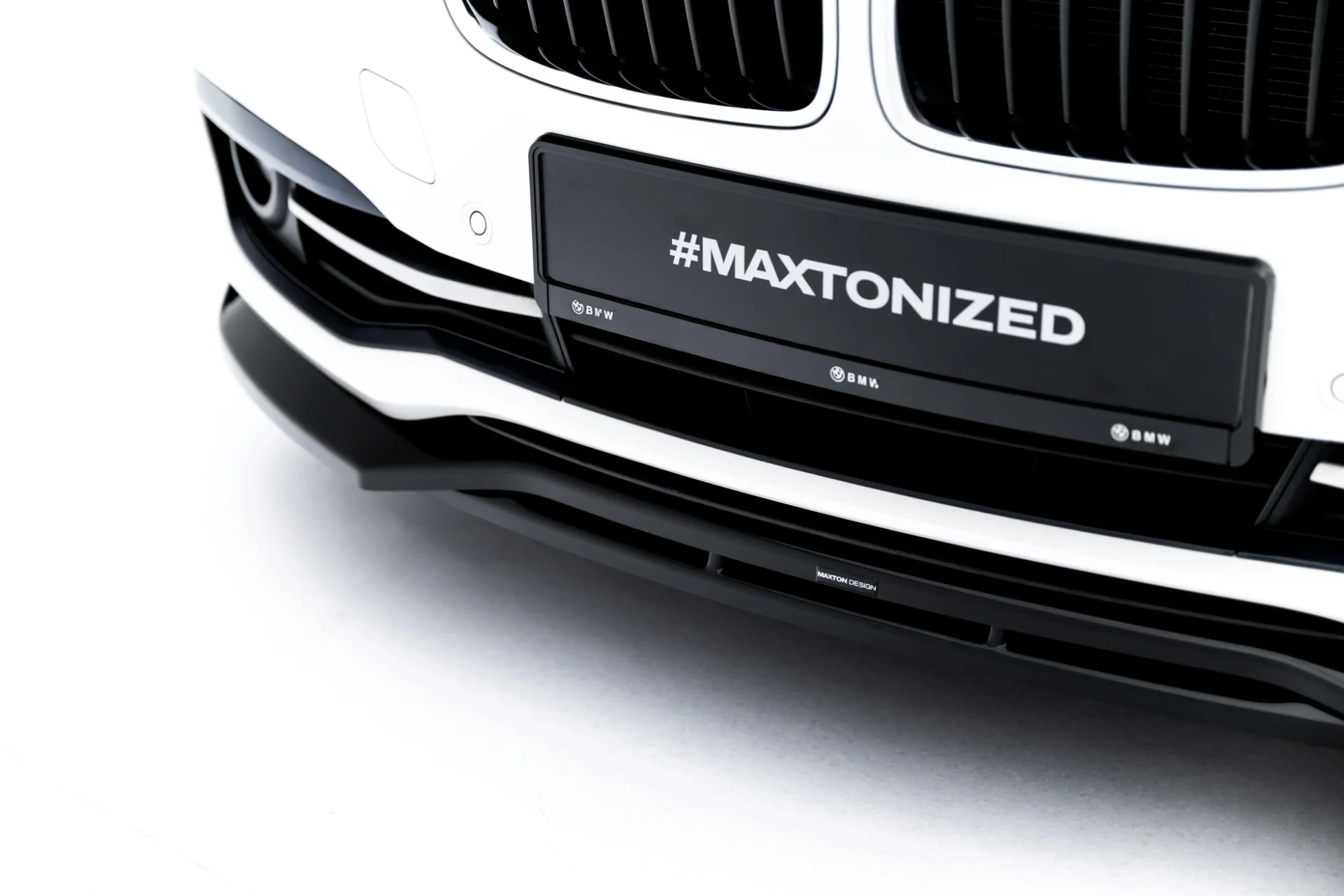 Front Splitter BMW 3 Sportline Sedan / Touring F30 / F31 Maxton Glanzend Zwart