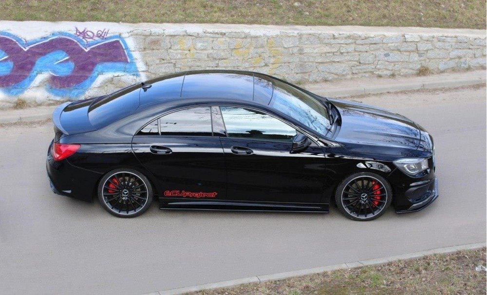 Zijskirts Mercedes A45 W176 CLA45 W117 AMG Glans Zwart