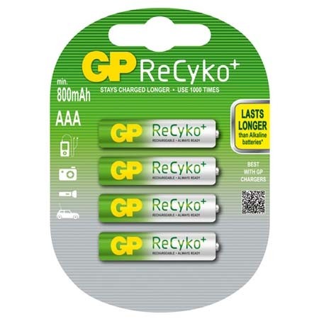 GP 1,2V 4x Batterijen  'NiMH/AAA 820mAh'