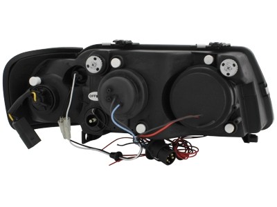 Koplampen Audi A3 8L 96-00 Angel Eyes Zwart