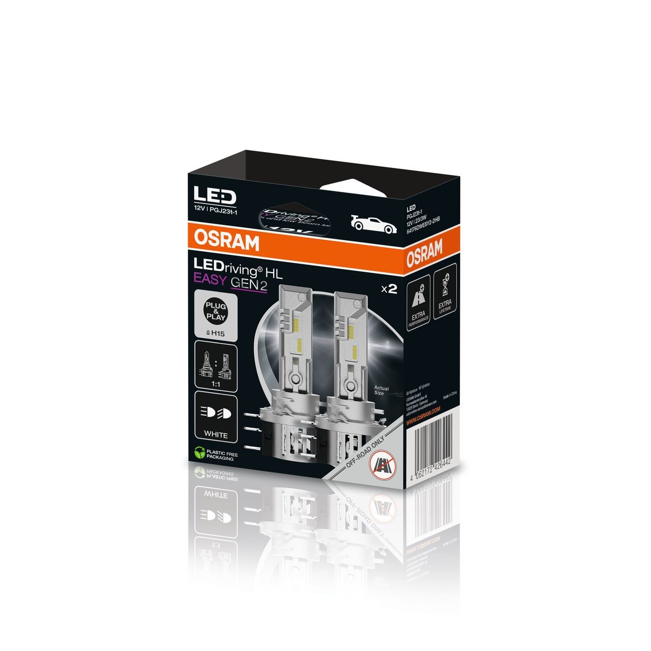 OSRAM LEDriving HL EASY Gen.2 H15 LED Lampen 12V 6500K