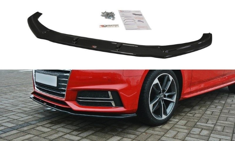 Voorspoiler Audi S4 / A4 S-Line B9 V.2 Glanzend Zwart