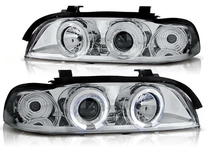Koplampen BMW E39 95-00 Angel Eyes Chroom incl. Motor