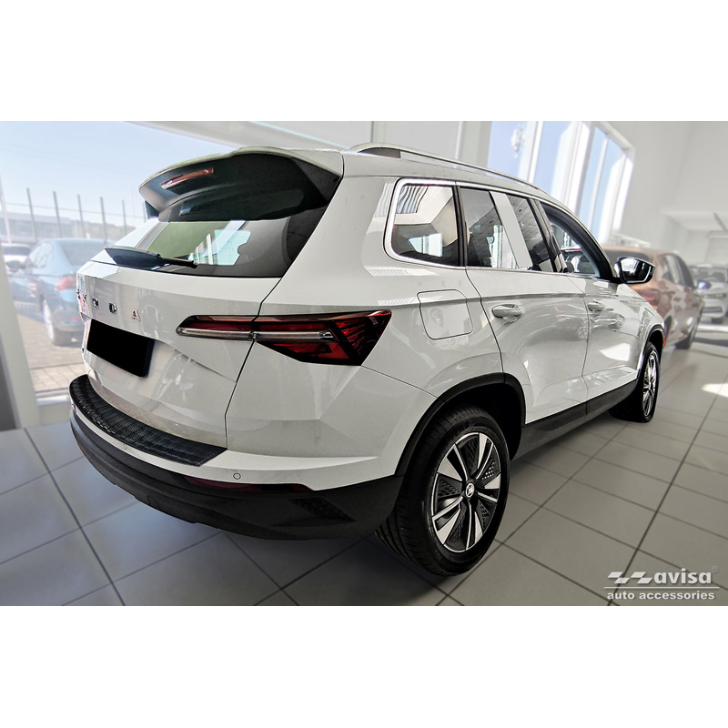 Echt 3D Carbon Achterbumperprotector  Skoda Karoq Facelift 2022- incl. Sportline 'Ribs'