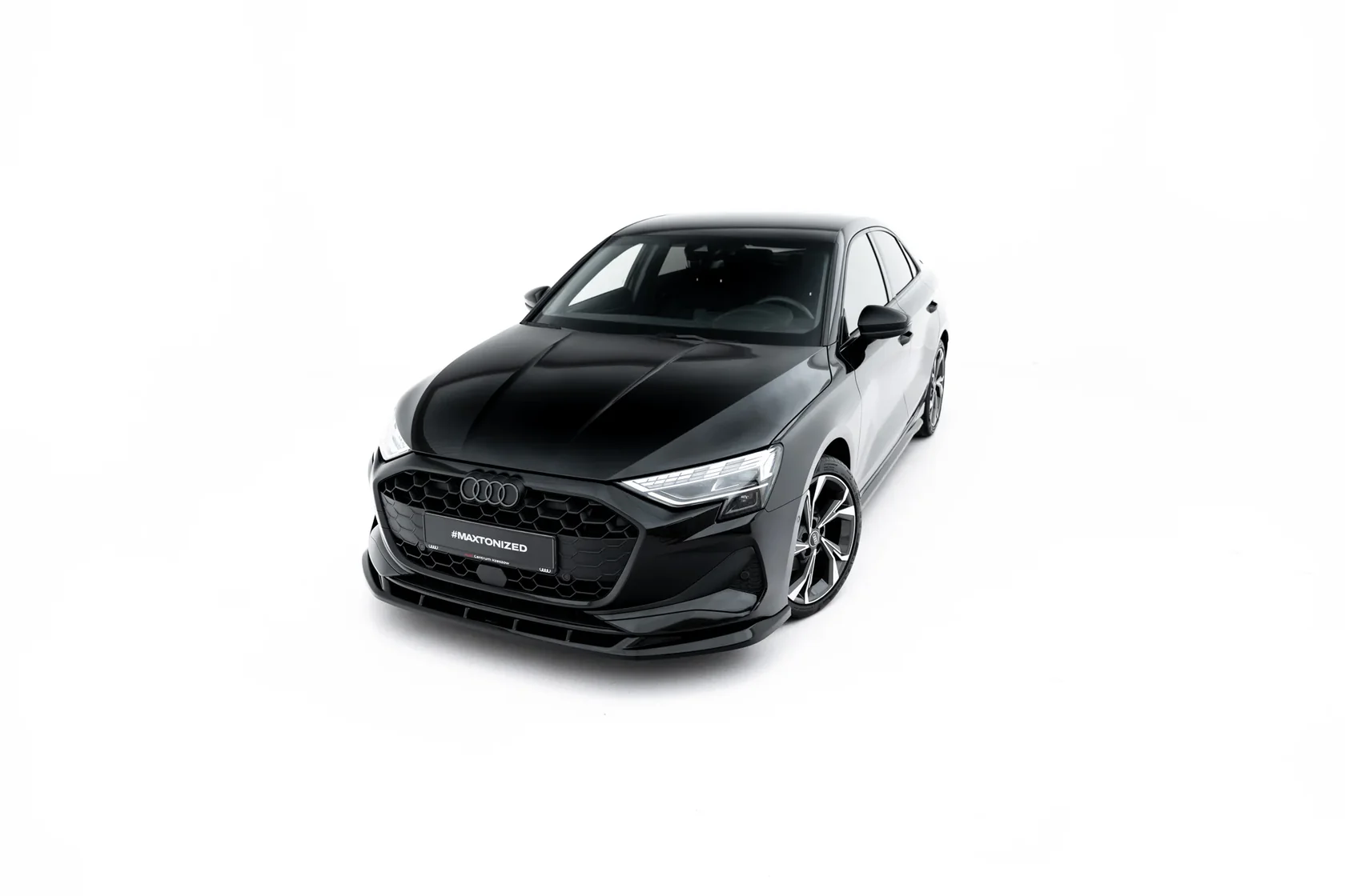Voorspoiler V.2 Audi A3 Sedan 8Y Facelift Maxton Glanzend zwart