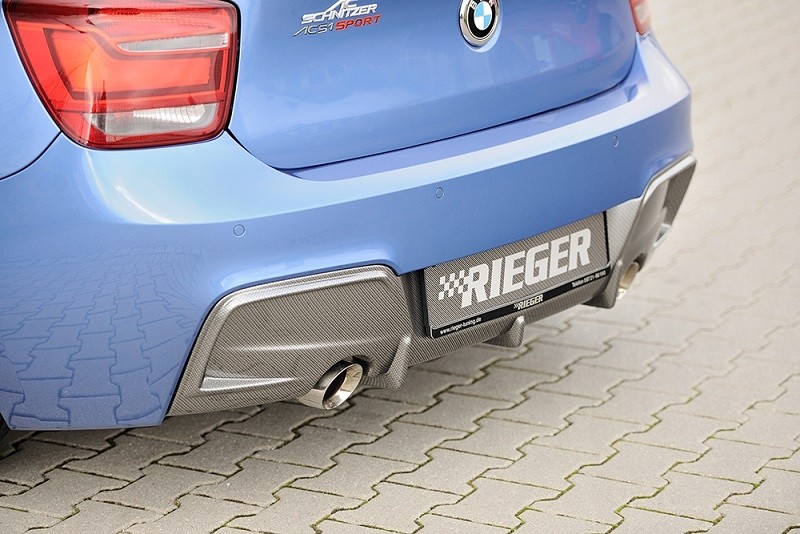 Achterbumper Diffusor Carbon-look Rieger BMW 1-Serie F20/F21 M-tech