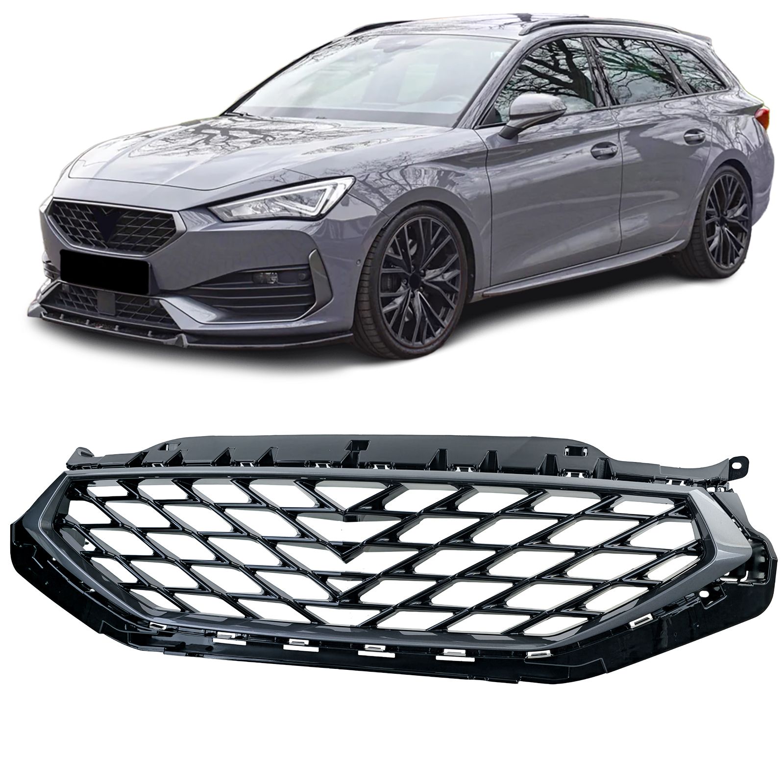 Grill Seat Leon FR KL 2020- Glanzend zwart