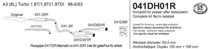 Simons Dual Power Performancesysteem af kat. VW Golf IV 1997>