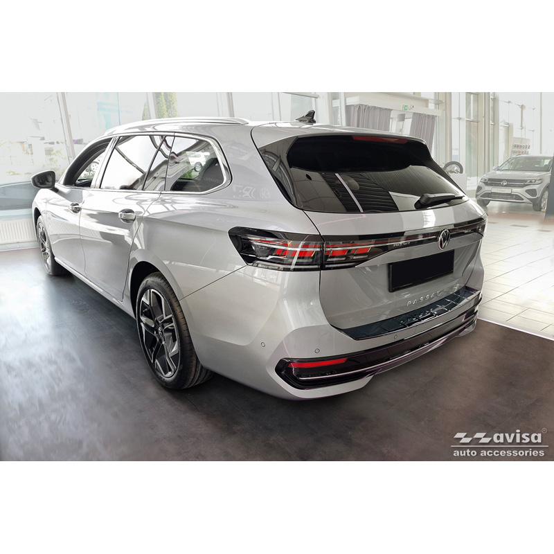 Zwart-Chroom RVS Achterbumperprotector  Volkswagen Passat Variant (CJ5) 2023- 'Ribs'