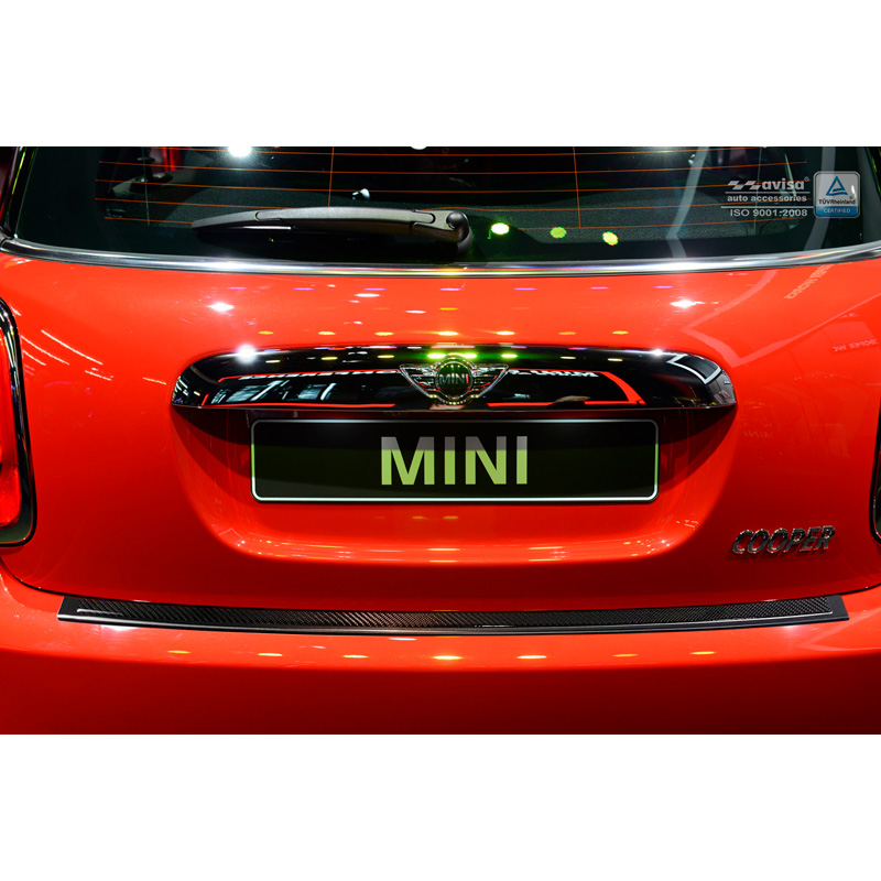 RVS Achterbumperprotector 'Deluxe'  Mini One/Cooper F56 3-deurs 3/2014- Zwart/Zwart Carbon
