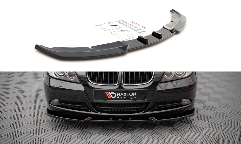 Voorspoiler V.1 BMW 3-Serie E90 Maxton Glans Zwart