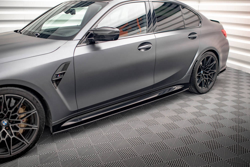 Zijskirts V.1 BMW M3 G80 / G81 Maxton Glans Zwart