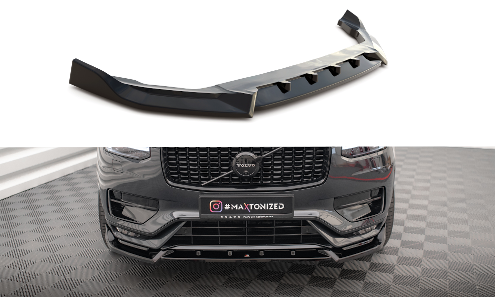 Voorspoiler V.2 Volvo XC90 R-Design Facelift 2019- Maxton Glans Zwart