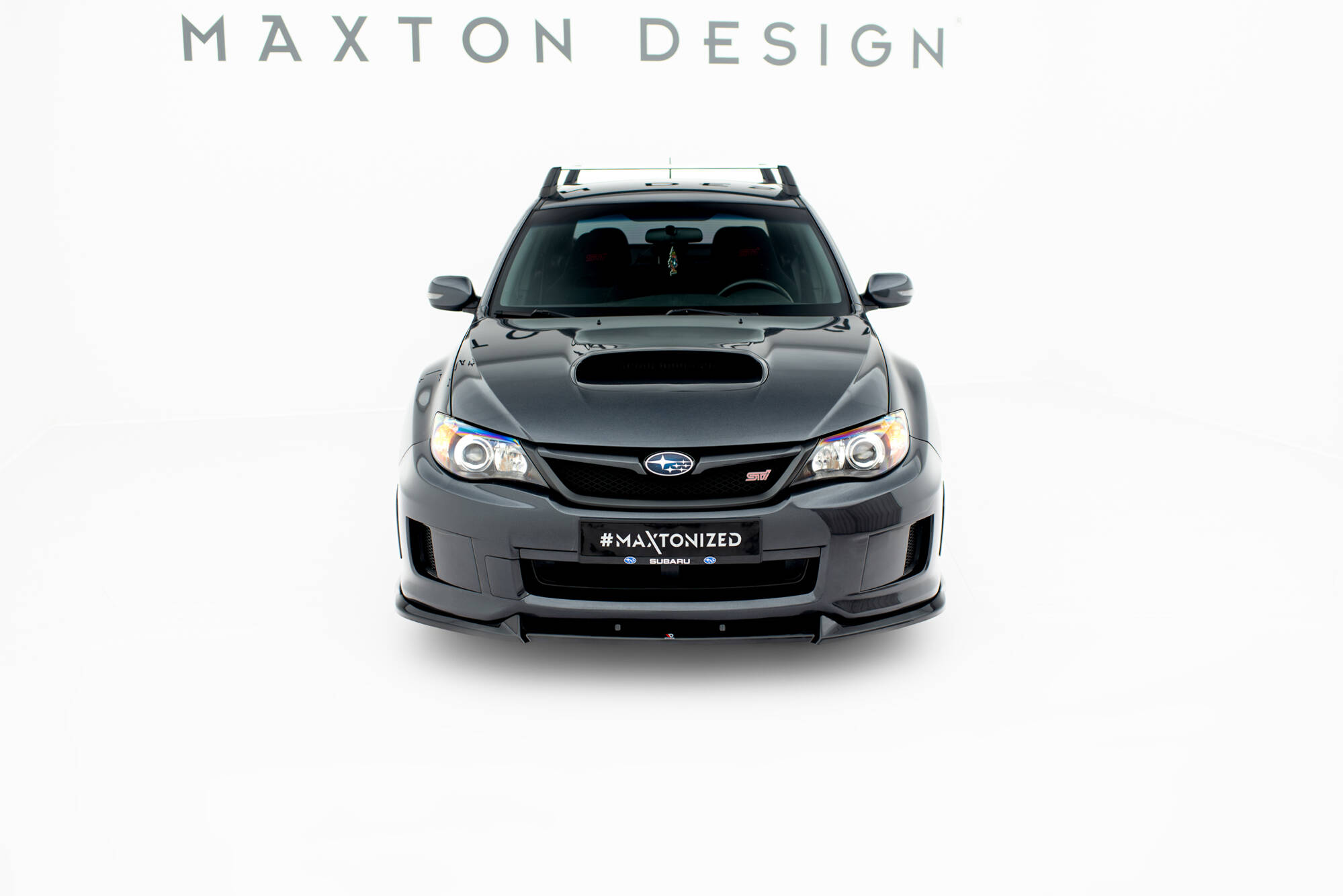 Voorspoiler V.2 Subaru Impreza WRX STI MK3 Facelift Maxton Glanzend zwart