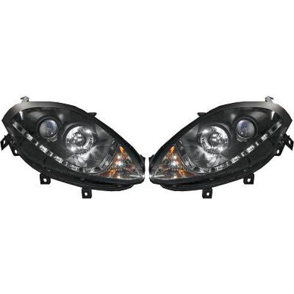 Koplampen Fiat Bravo 07-15 DRL Look Zwart