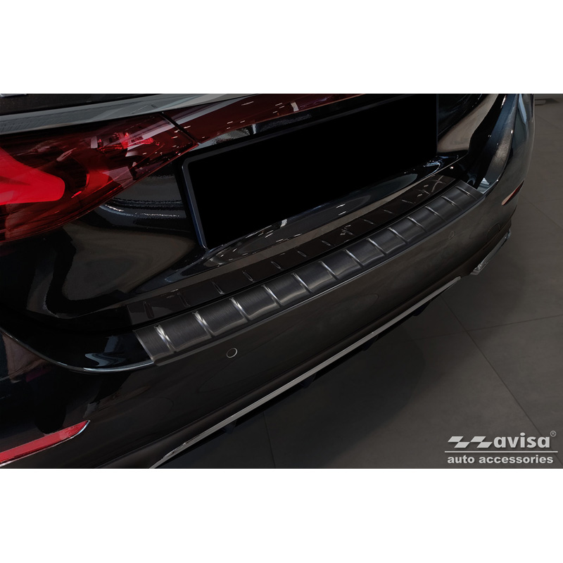 Zwart RVS Achterbumperprotector  Mercedes E-Klasse W214 Sedan 2023- 'Ribs'