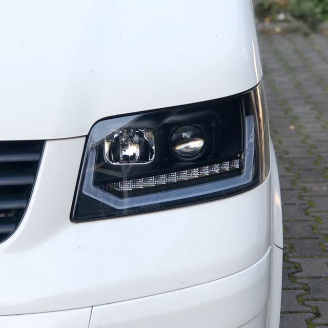 Koplampen VW T5 03-09 real DRL LED Dynamisch