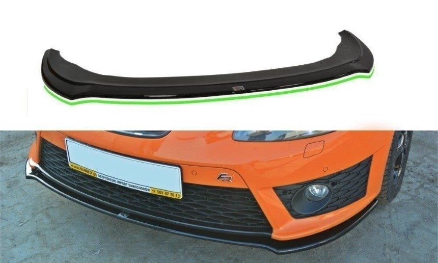 Voorspoiler Seat Leon Cupra FR 1P Maxton Design glans zwart V.2