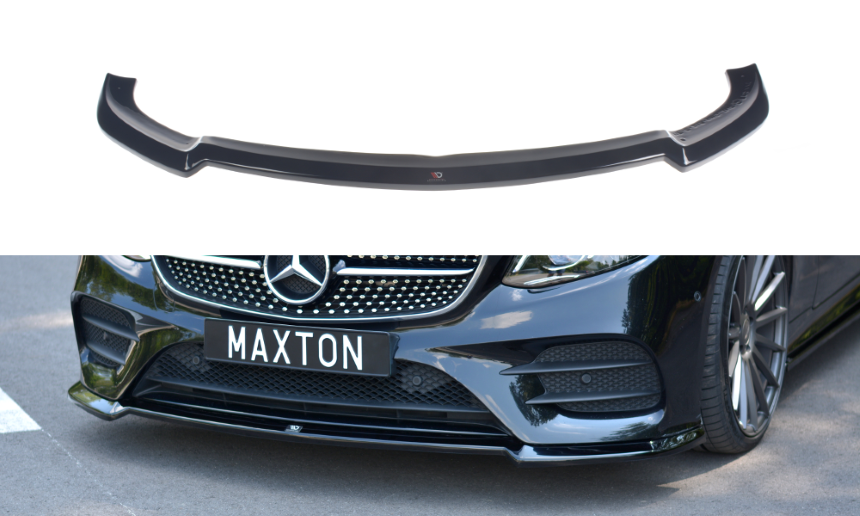 Voorspoiler Mercedes E W213 Coupé AMG-Line Maxton Design glans zwart V.2
