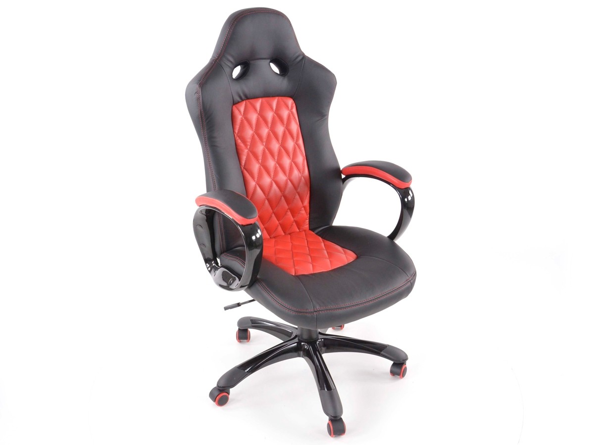 Bureau stoel kunstleer Zwart/Rood