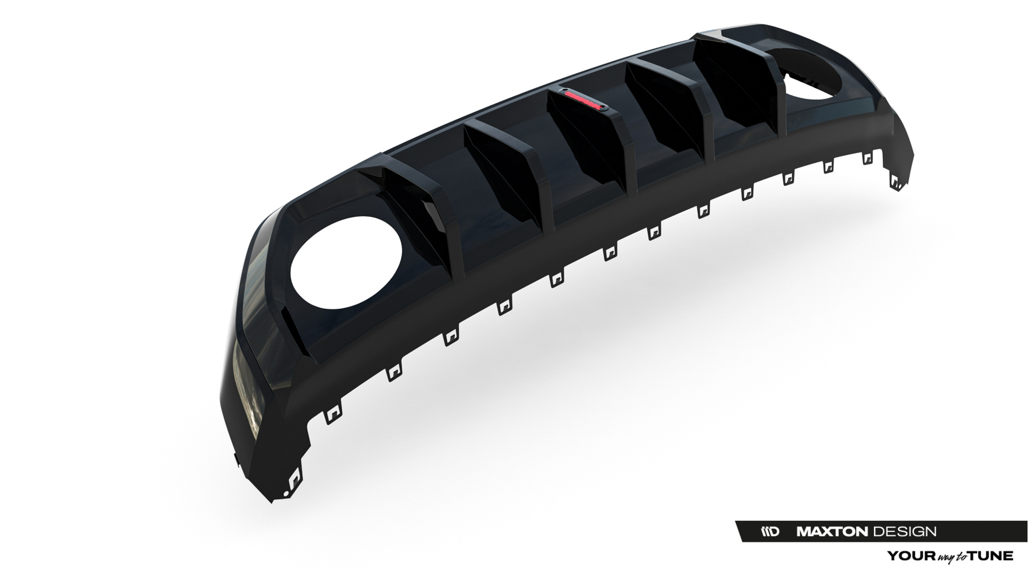 Diffuser Audi RS3 Sportback 8Y Facelift Maxton Glans Zwart met LED