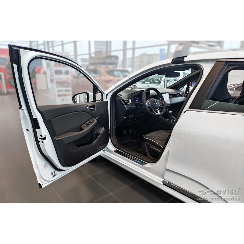 Zwart RVS Instaplijsten  Renault Clio V 2019- Incl. Facelift 'Hybrid' - 2-delig