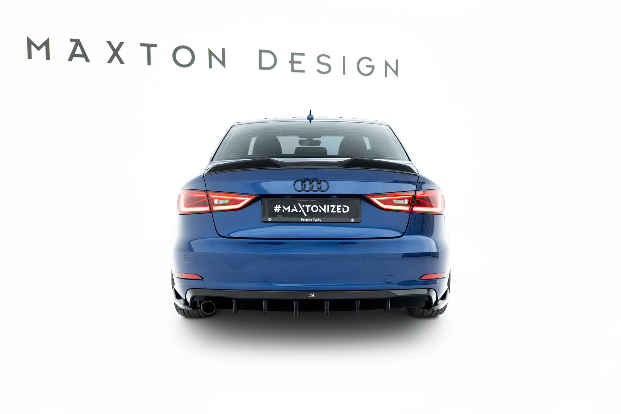Achter Diffuser Audi A3 Sedan 8V (Versie met enkele uitlaatuiteinden aan één kant) Maxton