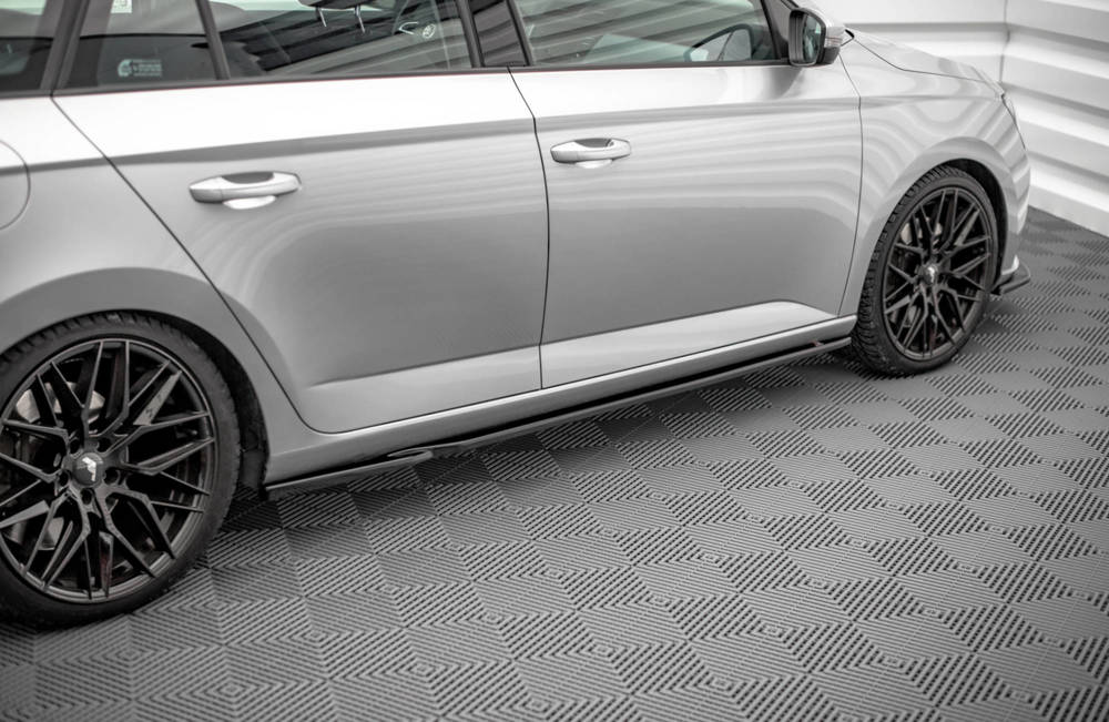 Zijskirts Skoda Fabia MK3 Glans Zwart Maxton