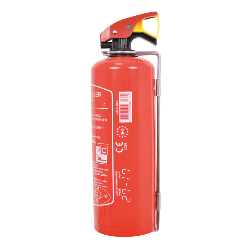Brandblusser 1kg - Rood - inclusief montagebeugel (ABC poederblusser)