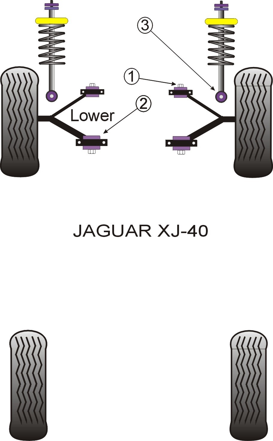 Jaguar (Daimler) XJ6, X300 & X308  Front Lower Shock Mount Bush