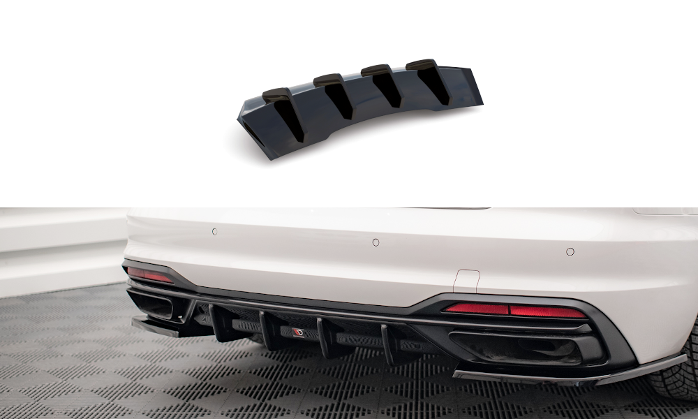 Diffuser Audi A4 B9 FL Maxton Glans Zwart