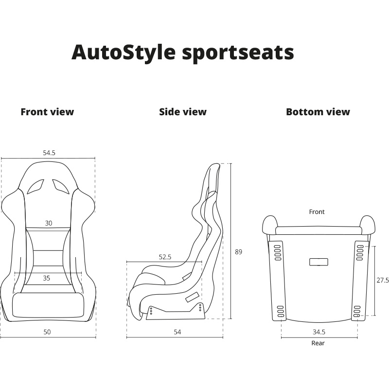 Sportstoel 'K5' - Zwart - Vaste rugleuning - incl. sledes