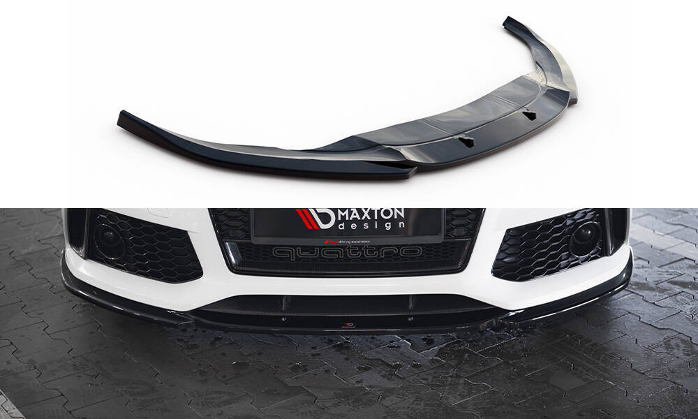 Voorspoiler V.4 Audi RS7 C7 FL Maxton Glans Zwart