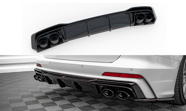 Diffuser Audi A6 C8 S-Line Maxton Glans Zwart Zwarte Sierstukken