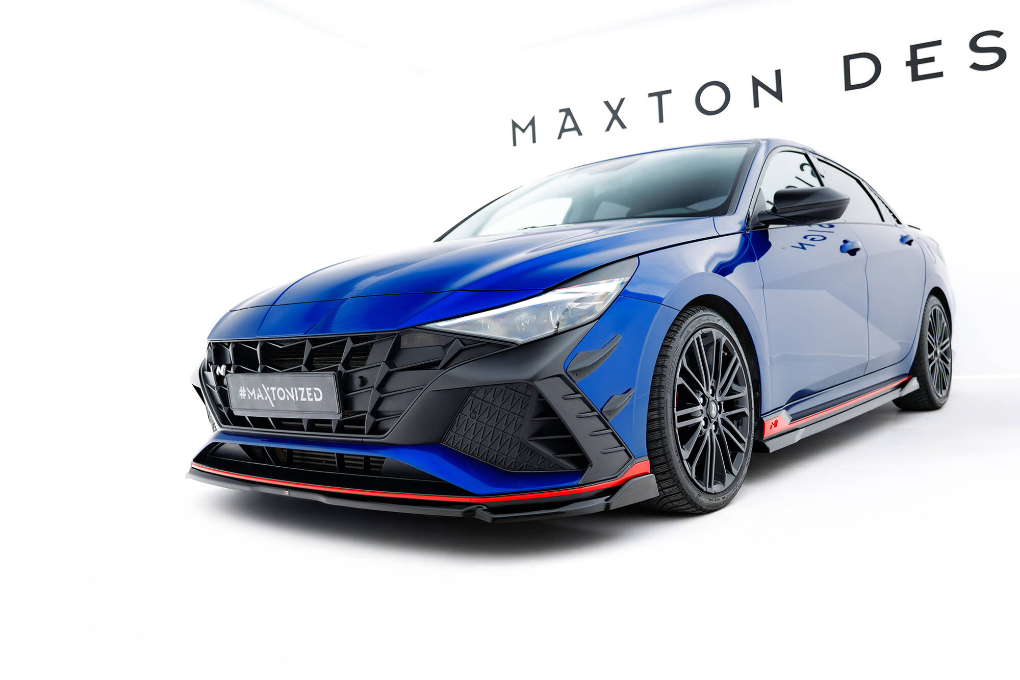 Voorspoiler V.1 Hyundai Elantra N MK7 Maxton Glanzend zwart