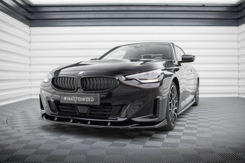 Voorspoiler V.3 BMW 2 Serie Coupe G42 Maxton Glans Zwart