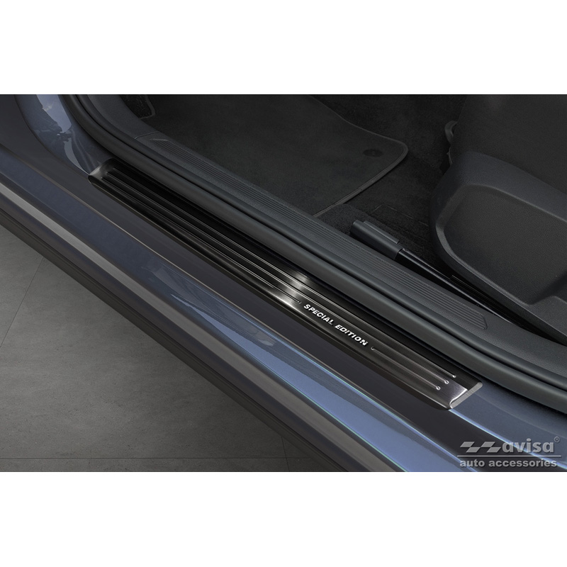 Zwart RVS Instaplijsten  Volkswagen VI Polo 2017- - 'Special Edition' - 4-delig