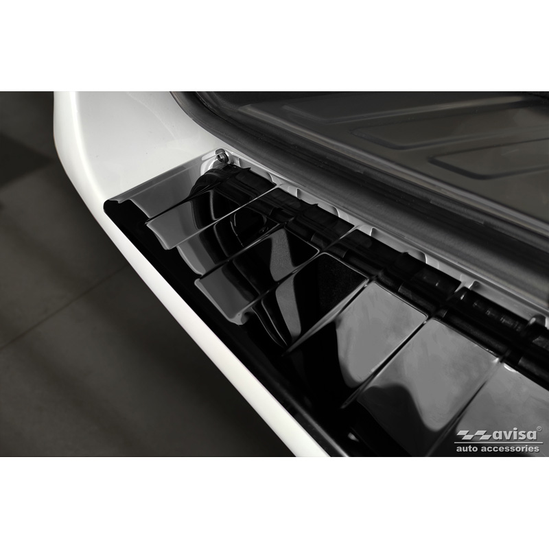 Zwart-Chroom RVS Achterbumperprotector  Mercedes Vito / V-Klasse 2014-2019 & Facelift 2019- 'Ribs' 'XL'