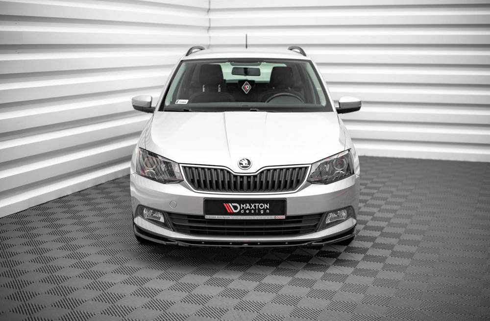 Voorspoiler V.2 Skoda Fabia MK3 Glans Zwart Maxton