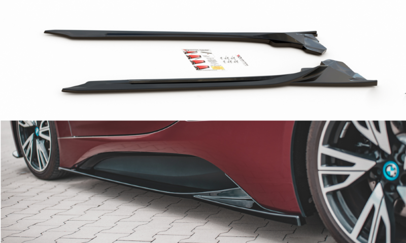 Zijskirts Diffusers BMW I8 Glanzend Zwart