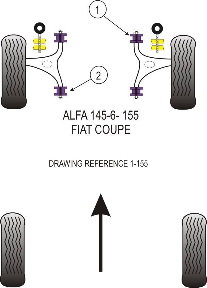 Fiat Coupe, Brava, Bravo, Marea  Front Lower Wishbone Front Bush