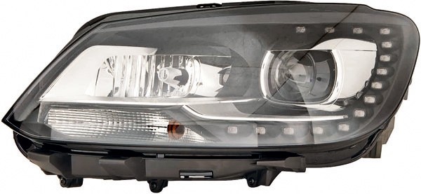 Koplampen VW Touran DRL LED Zwart
