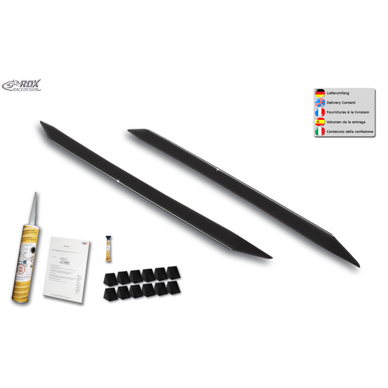 RDX Racedesign Sideskirts 'Slim'  Fiat Qubo & Fiorino (225) 2016-2024 (ABS zwart glanzend)