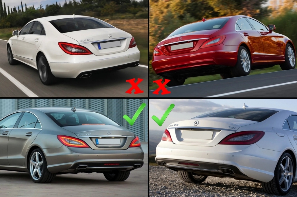 Diffuser AMG Look Mercedes CLS Sedan W218 Shooting Brake X218 AMG pakket (2011-2017) Glans Zwart